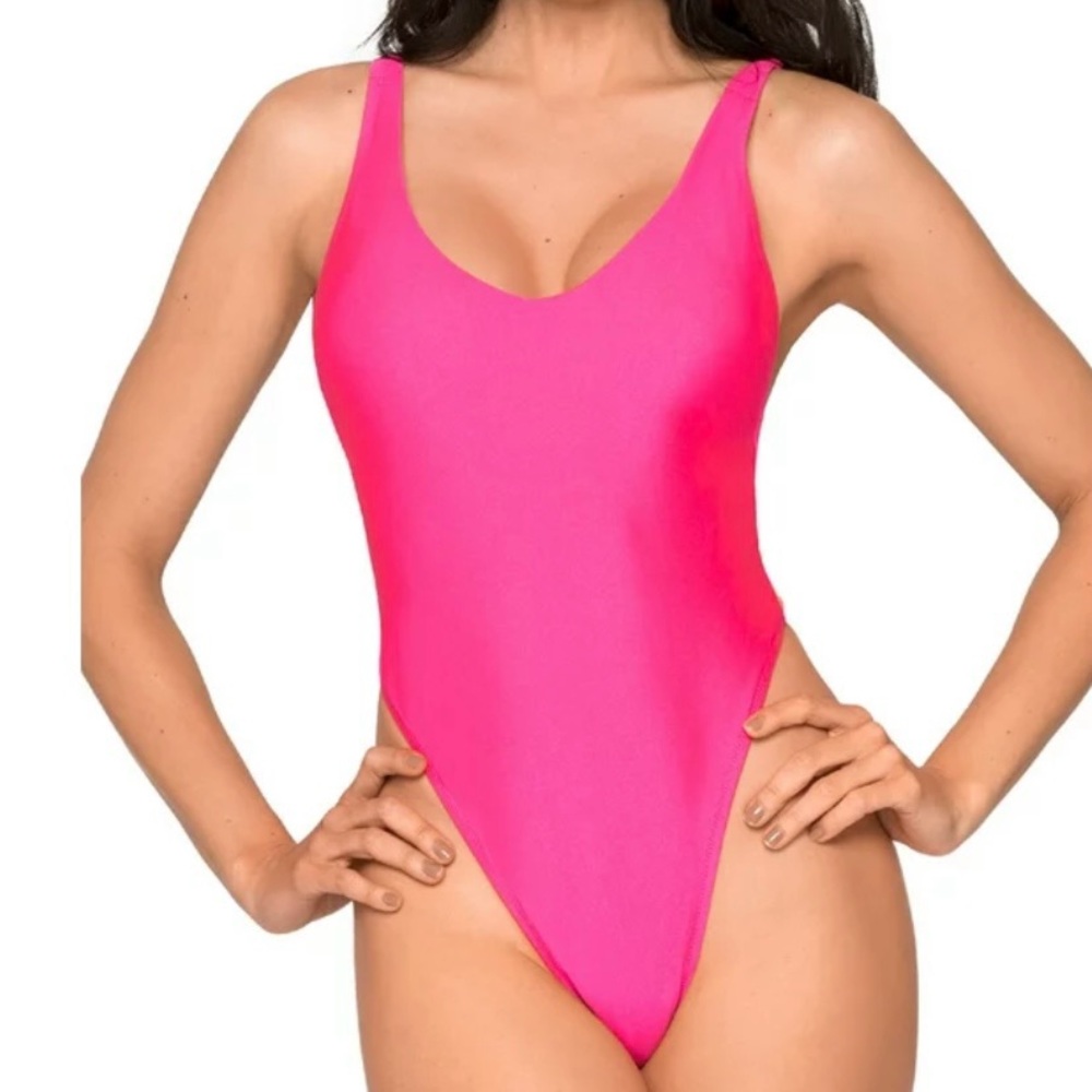 RELLECIGA Rose High Cut Low Back One Piece Swimsuit NEW XXL